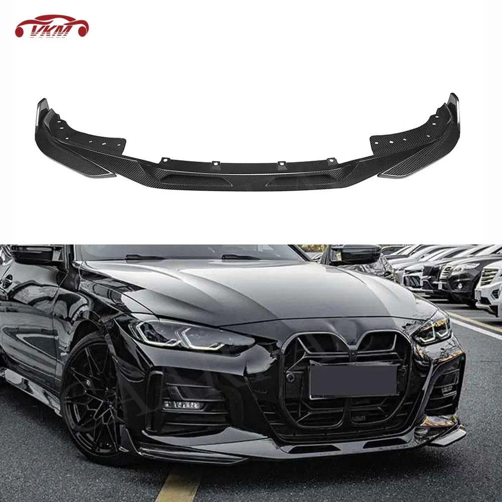 

For BMW 4 Series G22 G23 Coupe 2021 + Front Bumper Lip Splitters Chin Spoiler Bodykits 3PCS/Set Dry Carbon Fiber Car Accessories