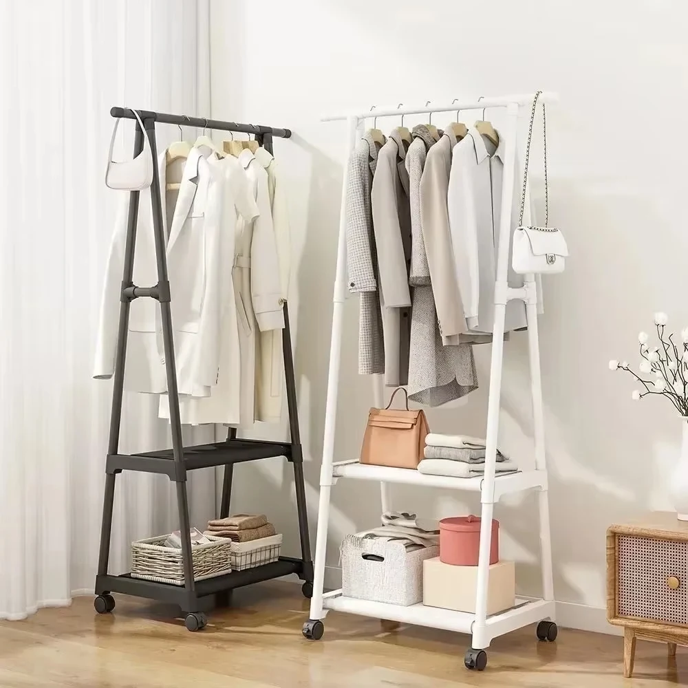 Simple Clothes Drying Rack With Wheels Floor Hanger Triangle Clothes Hanger Household Bedroom Clothes Hanger For Bedroom