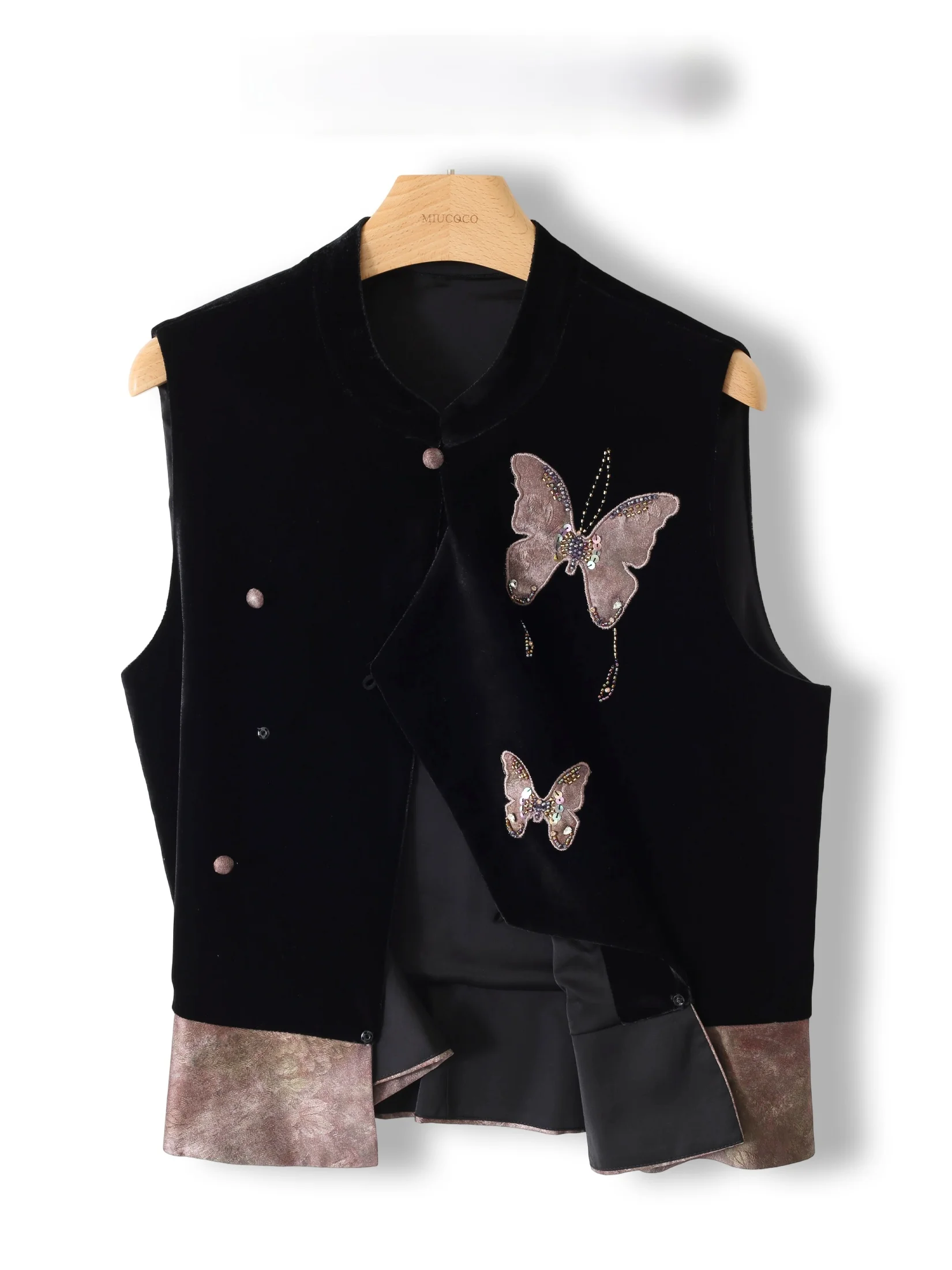 New Chinese Style Heavy Embroidery Velvet Jacket Women's Embroidery Waistcoat Vintage Shoulder Top Trendy Outerwear