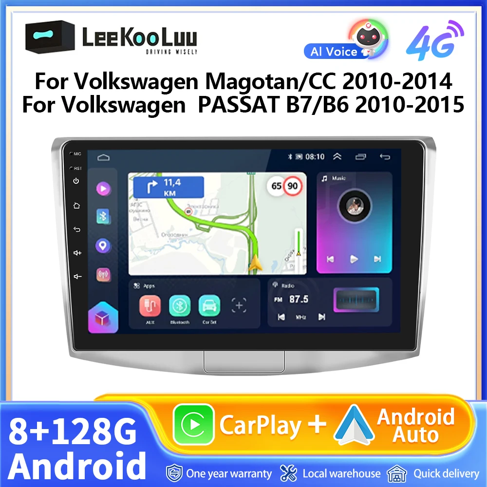 LeeKooLuu CarPlay Android Auto Radio For Volkswagen VW Magotan/CC PASSAT B7/B6 Car Multiemdia Video Player 2 Din 4G GPS Stereo