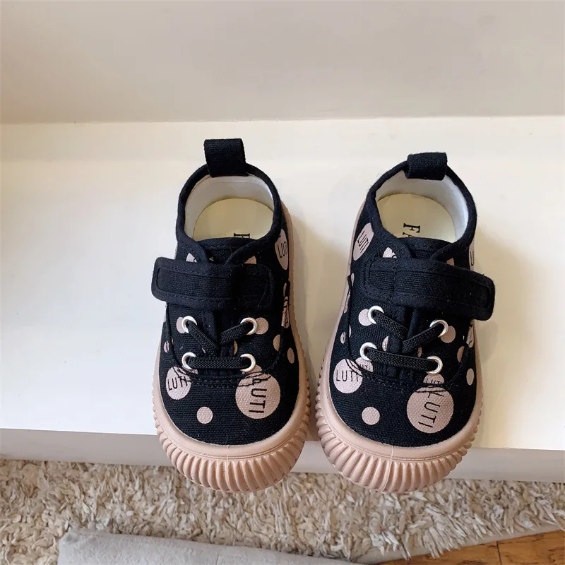 Kids Canva Shoes Korean Edition Baby Boy Shoe 2023 Spring Autumn New Soft Sole Breathable Kid Shoe Casual Sport Shoe Girl Shoes