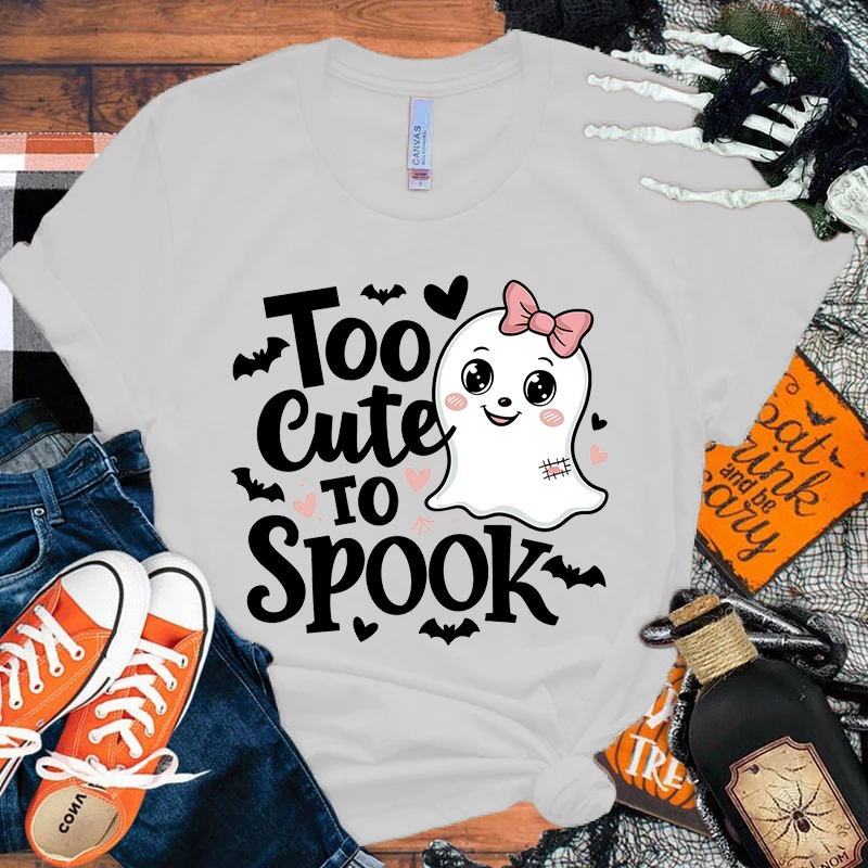 Halloween Too Cute To Spook Printing T Shirt Men Women T-Shirt Harajuku T-Shirt Unisex Fashion Summer Tops