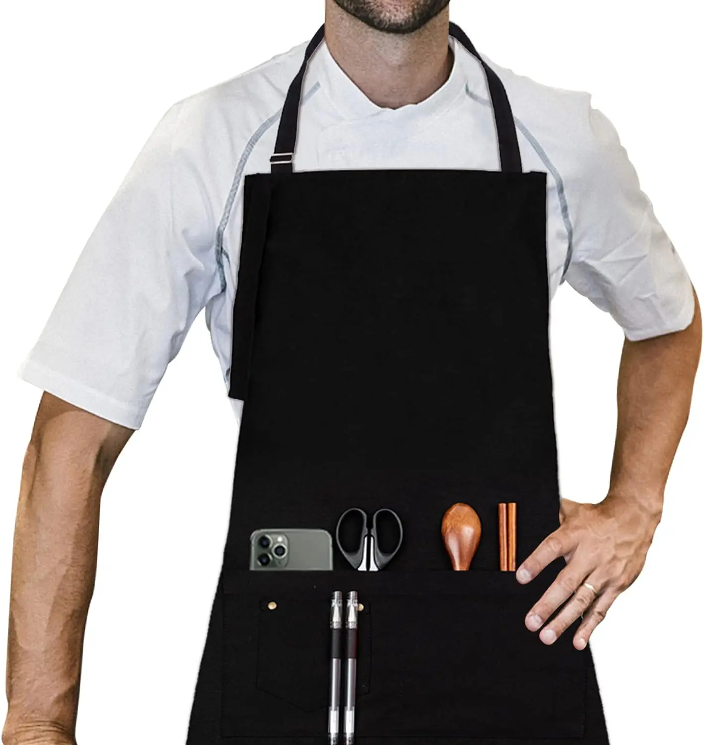 

Bib Apron, Canvas Cotton Cooking Aprons 100% Cotton