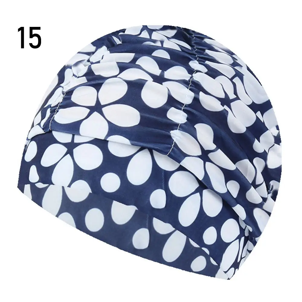 

Hot Sports Accessories Ears Pleated Pool Bathing Hats Elastic Nylon Turban Long Hair Protect Swimming Cap