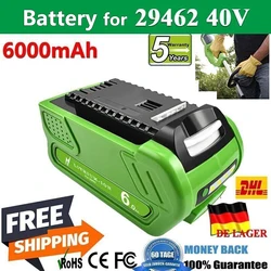 40 Volt 6.0Ah For greenworks 40v battery G-MAX 29462 29472 29252 21302 Lithium-Ion battery DE