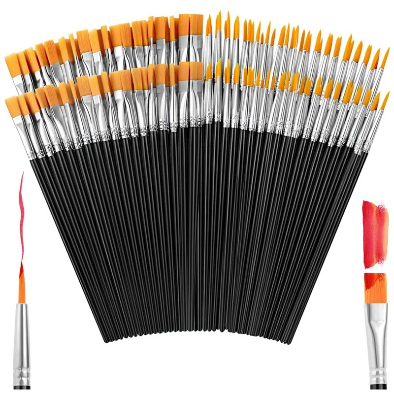 Paint Brushes,160Pcs Nylon Paint Brushes Acrylic Paint Brushes,Craft Acrylic Paint Brushes For Classroom Oil Watercolor