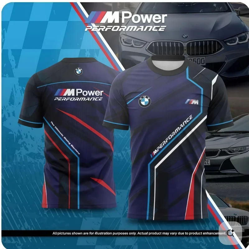 

2025 summer men's new BMW 3D printed motorcycle racing fashion casual large size breathable quick drying outdoor sports T-shirt