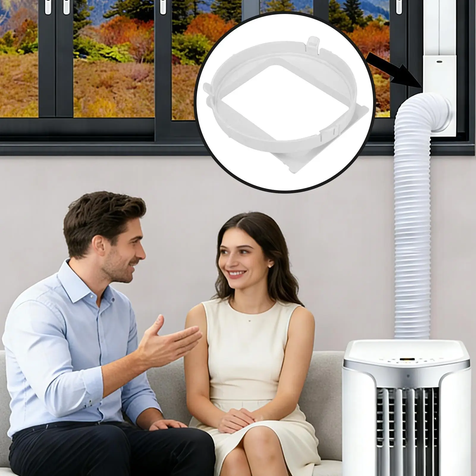 Portable AC Duct Hose Adapter Portable AC Exhaust Hose Coupler Air Conditioner Accessories For Home Apartment Farmhouse Dorm