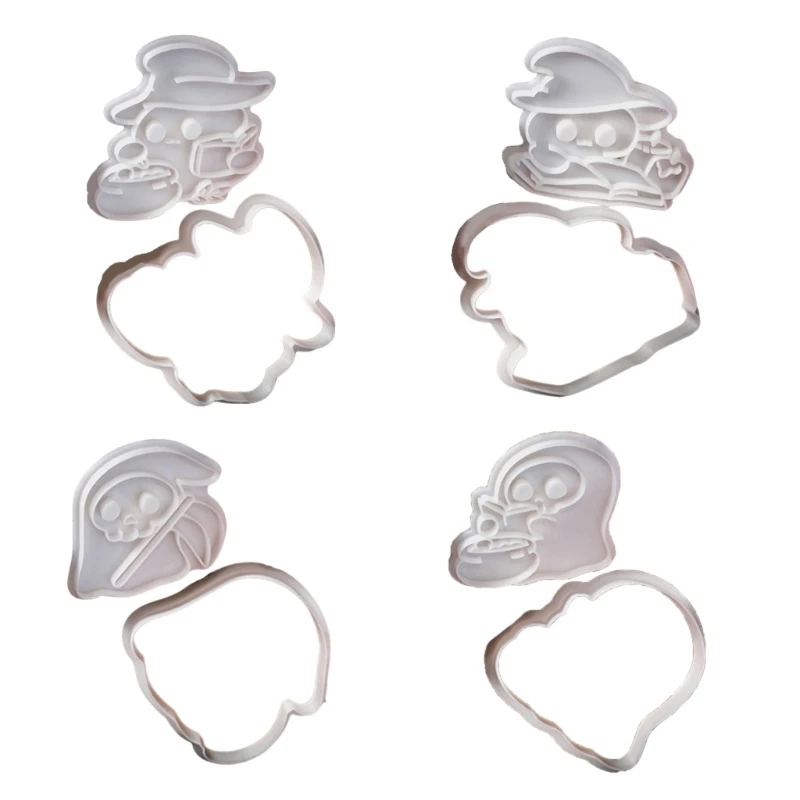 

Pack of 5 Skull Cookie Cutter Cake Mould Halloween Themed Dessert Baking Molds