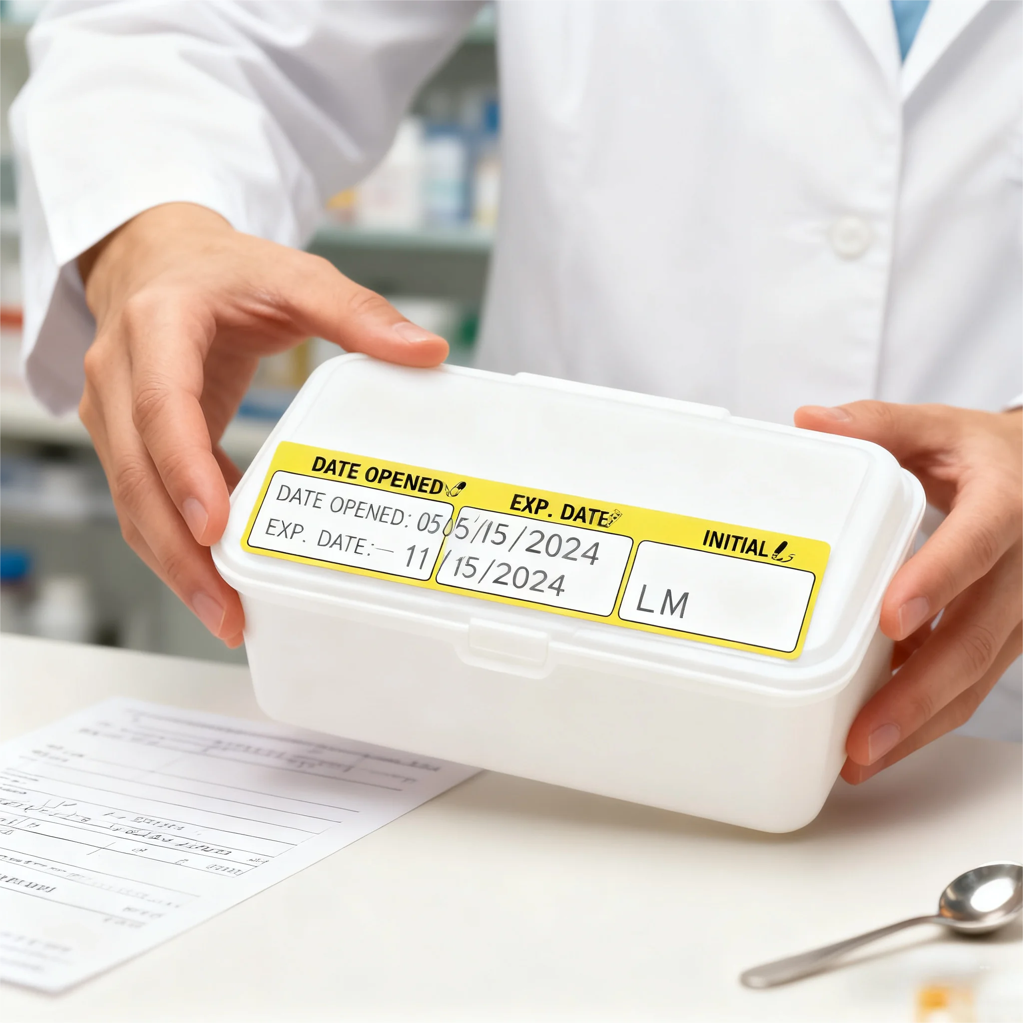 

1,5 x 0,5 дюйма, наклейки с датой и открытой датой для инвентарных таблеток, организованные 1000 шт.