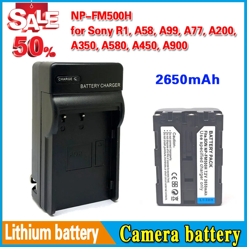 

High-Quality NP-FM500H Camera Battery Compatible for Sony R1, A58, A99, A77, A200, A350, A580, A450, A900
