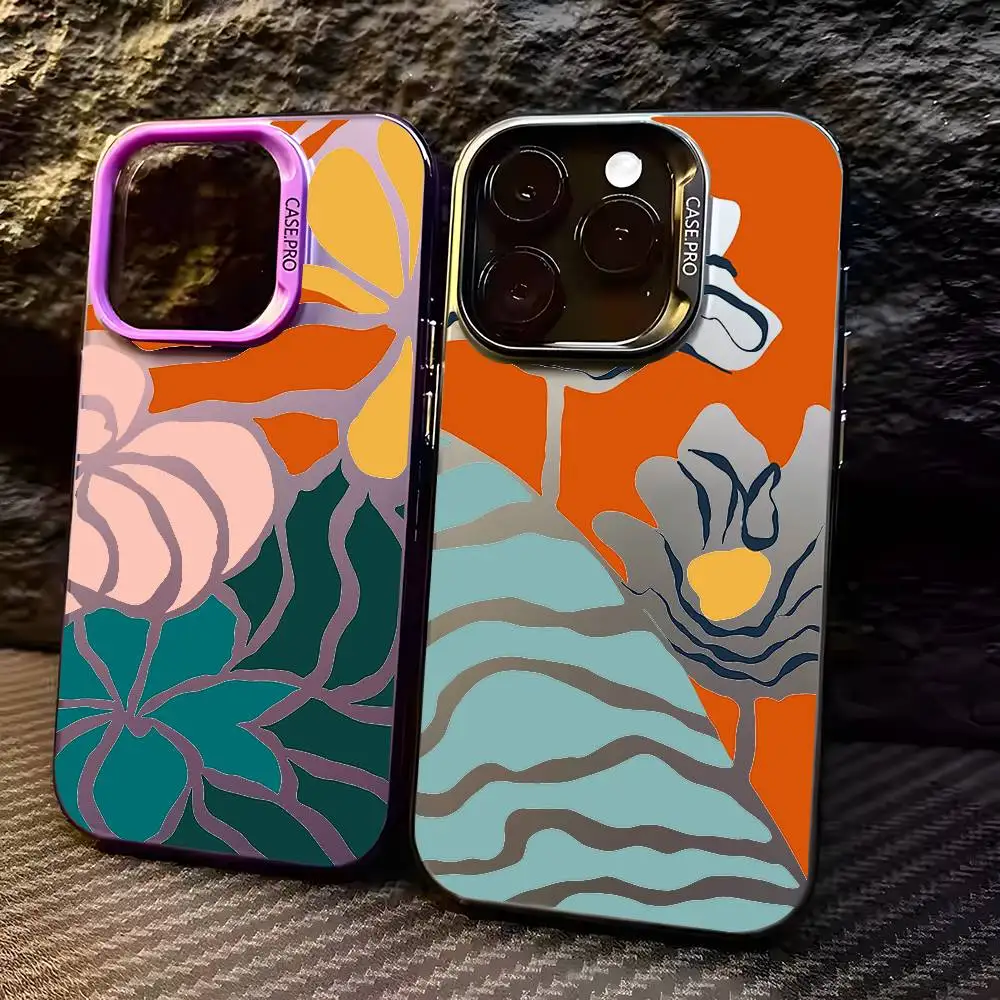 

Abstract B-Boho Floral Art Phone Case For iPhone 16 15 14 13 12 11 Pro Max Plus – Colorful Gradient Soft TPU Back Cover