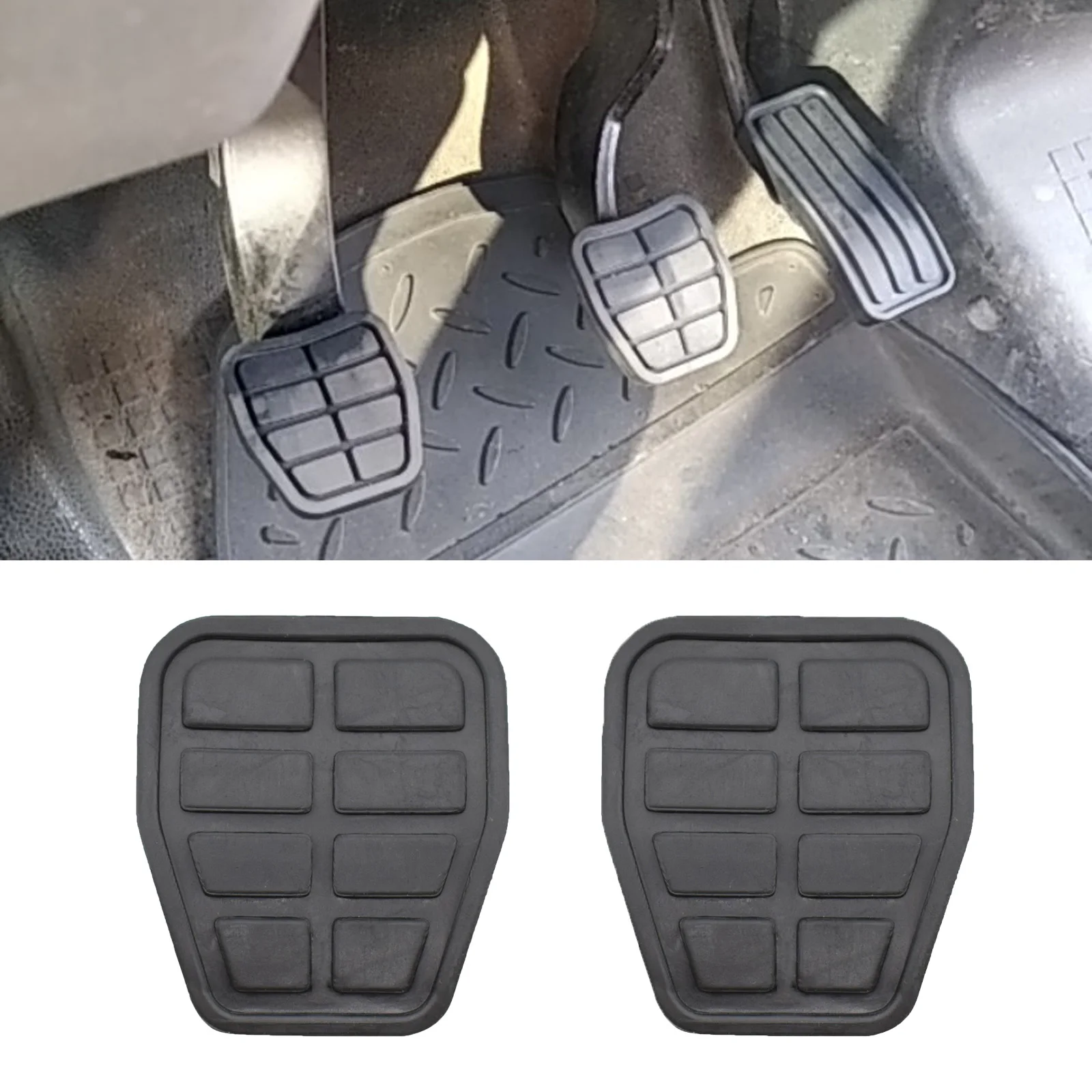 2Pcs Auto Brake Clutch Foot Pedal Pads Cover Skid-proof For VW Golf Jetta MK2 T4 C44 1983-1992 Rubber Car Accessories 321721173