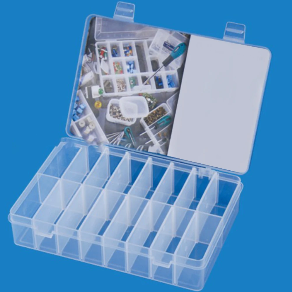 Transparent Storage Box Adjustable Compartment Storage Box Easy To Carry Easy To Use Good Material Movable Partition