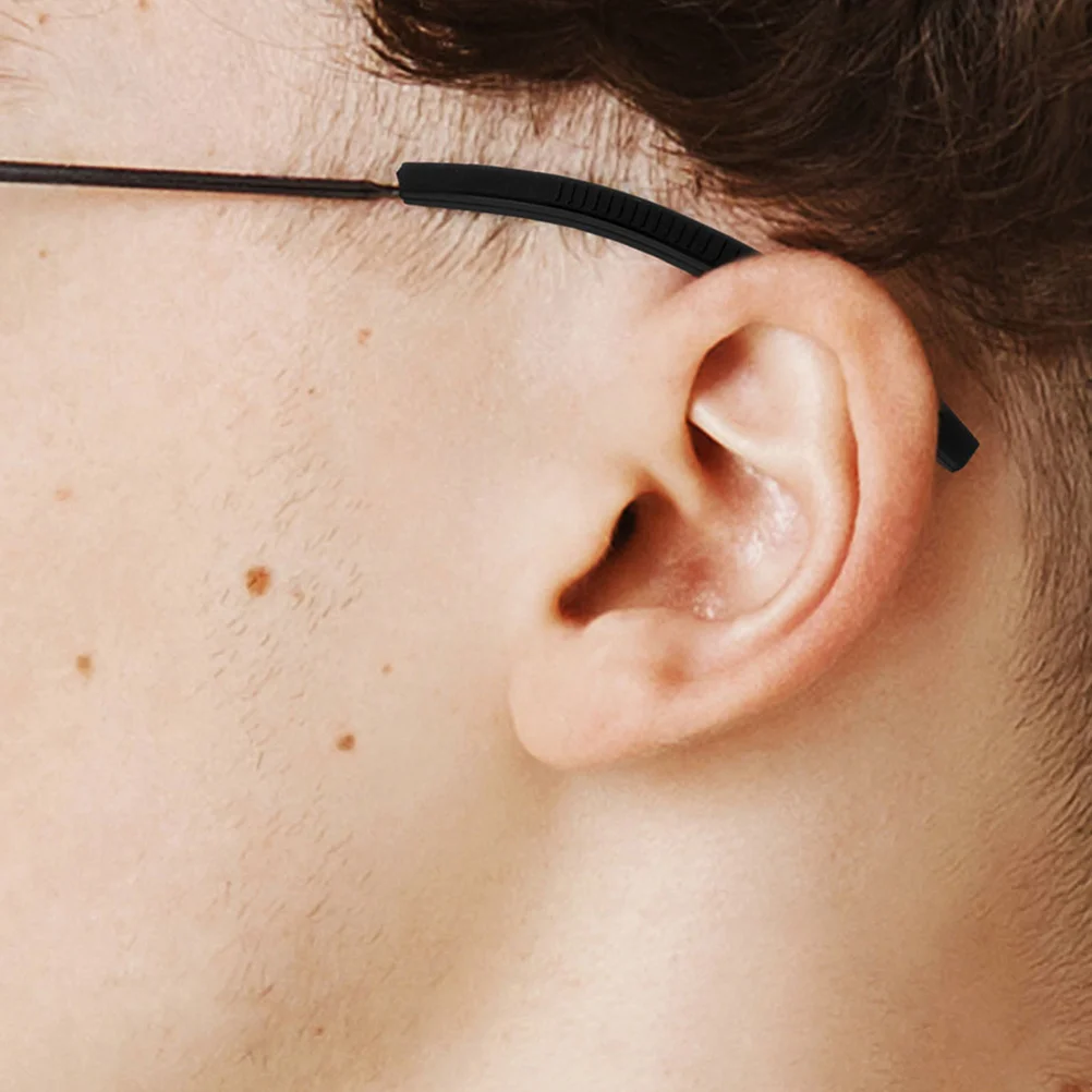 

10Pairs Silicone Eyeglass Temple Tips Anti-Slip Ear Grips Comfortable Glasses Arm Sleeves Replacement Temple Pads for Eyewear