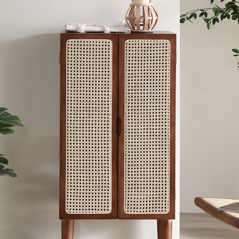 

Nordic Rattan Sideboard Cabinet Homestay Hotel Storage Cabinet Simple Art Locker Living Room Small Wine Cabinet