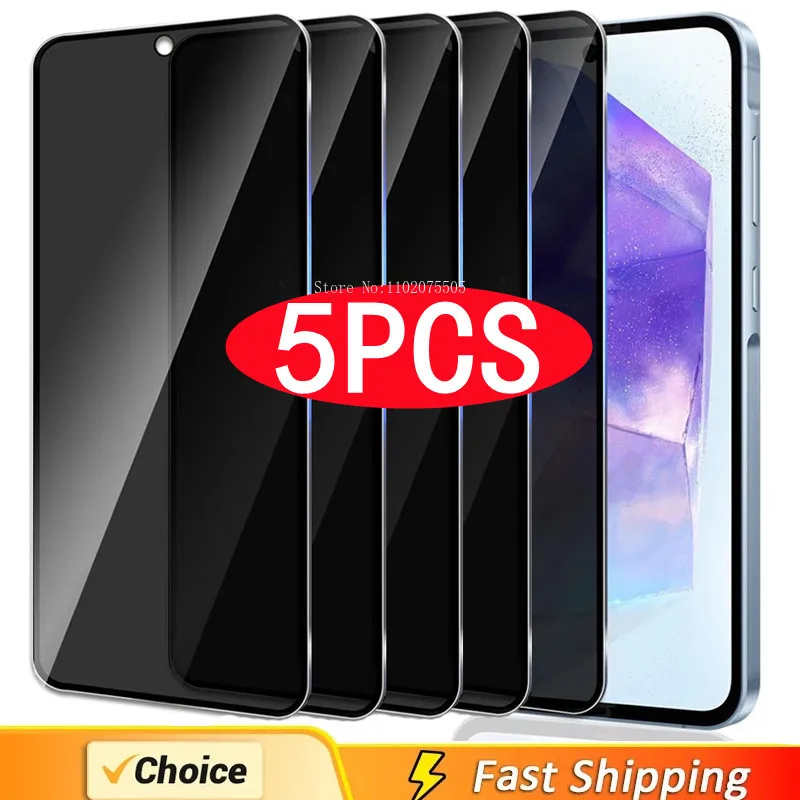 5Pcs Privacy Screen Protector for Samsung A55 A15 A54 A34 A13 A14 A53 A52 A33 A23 A32 A51 A22 A71  Anti-spy Tempered Glass