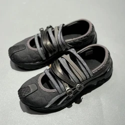 Gray Ballet Fashion Designer Women's Shoes Flat Casual Single Shoes Hollowed Out Strappy Mary Jane Sneakers Sneakers y2k