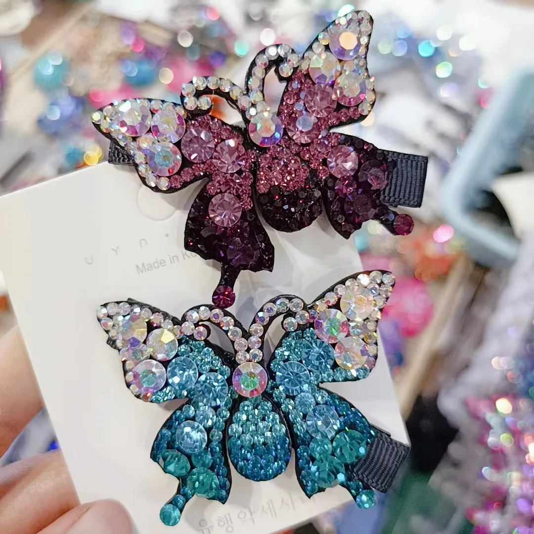 diamonding butterfly duckbill clip French character design feeling restoring ancient ways hairpin fashion artistic temperament