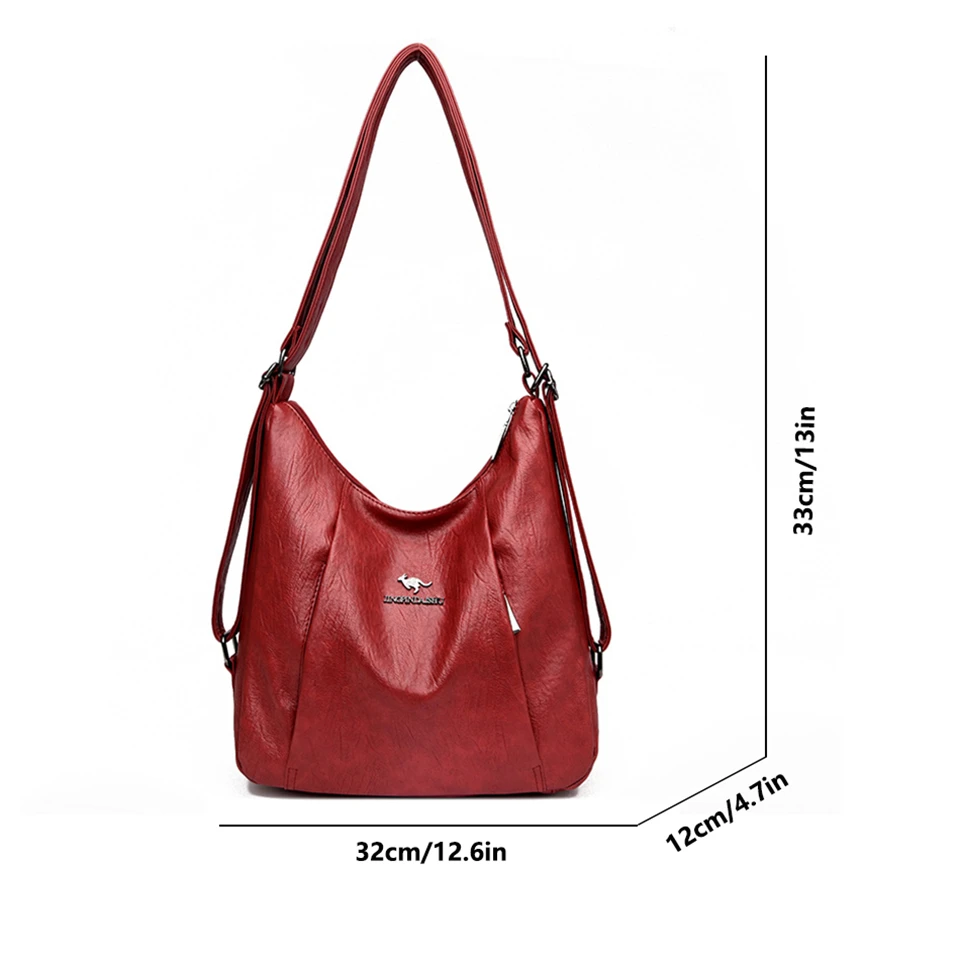 Multifunction Retro Shoulder Crossbody Bags for Women 2024 Designer Ladies Purses and Handbags Leather Large Capacity Totes Sac