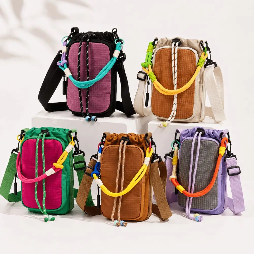 Fashion Simple Water Bottle Bag Portable Colorful Phone Bag Waterproof Large Capacity Crossbody Bag Outdoor Carrying