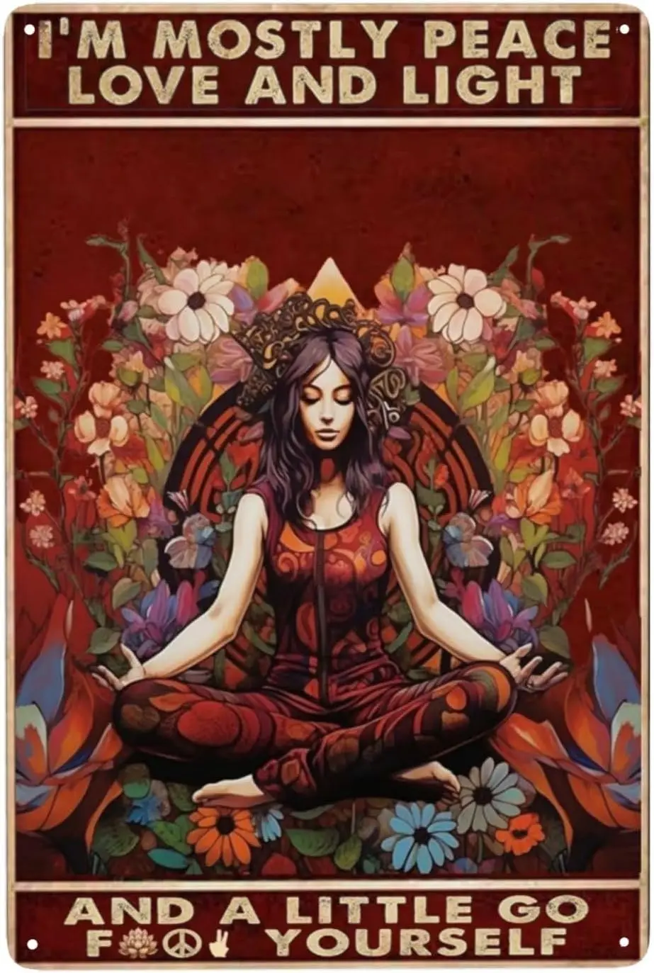 Металлическая табличка ZHIQUN Zen 8X12 дюймов - 
