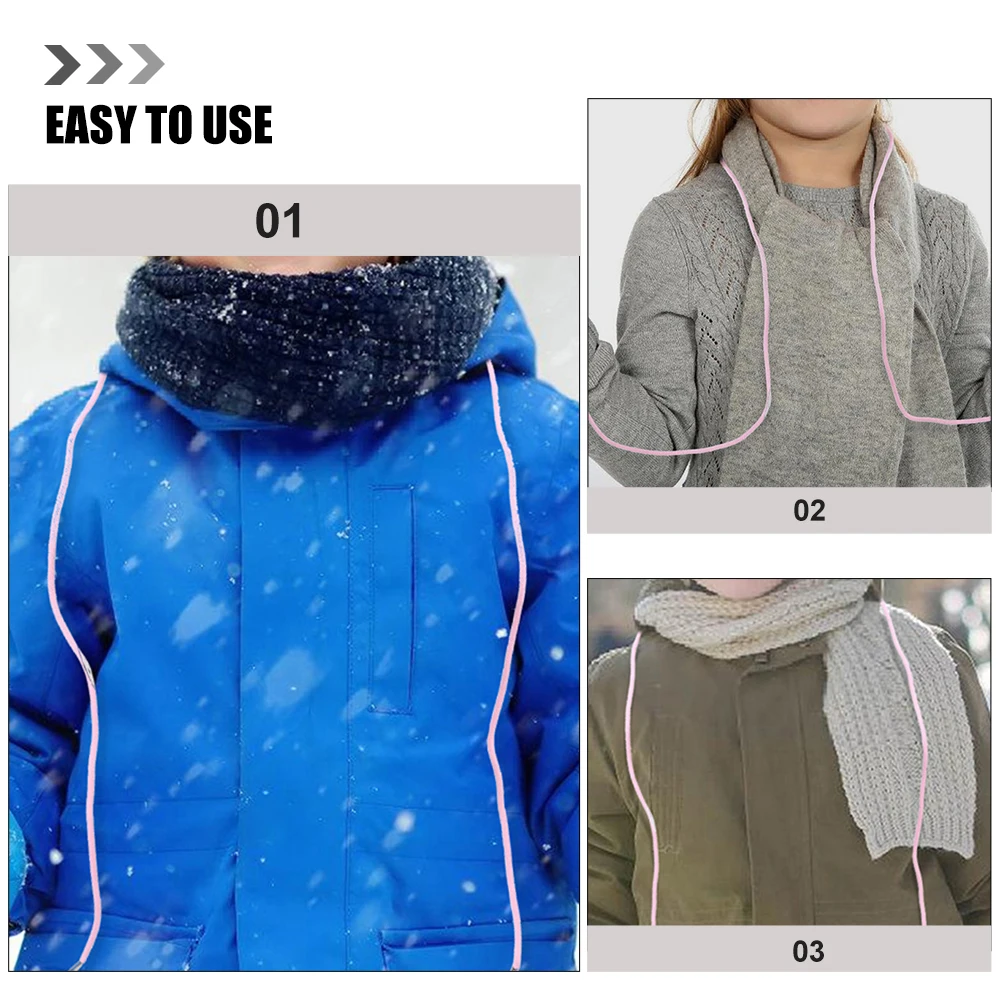 

3pcs Pink Ski Glove Lanyard Durable Mitten Clips Strap Neck Hanging Toddler Gloves Accessories Portable Glove Holder Soft