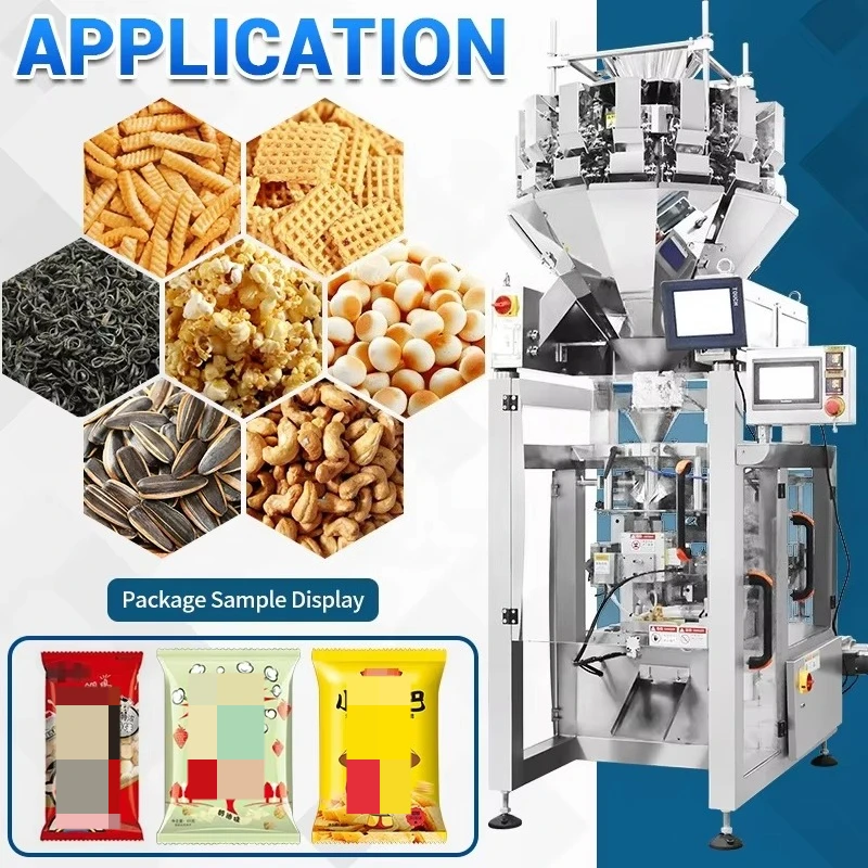 Customized Multiple Types Dry Fruits Snack Food Automatic 10 Head Multihead Weigher Packing Machine High Efficiency