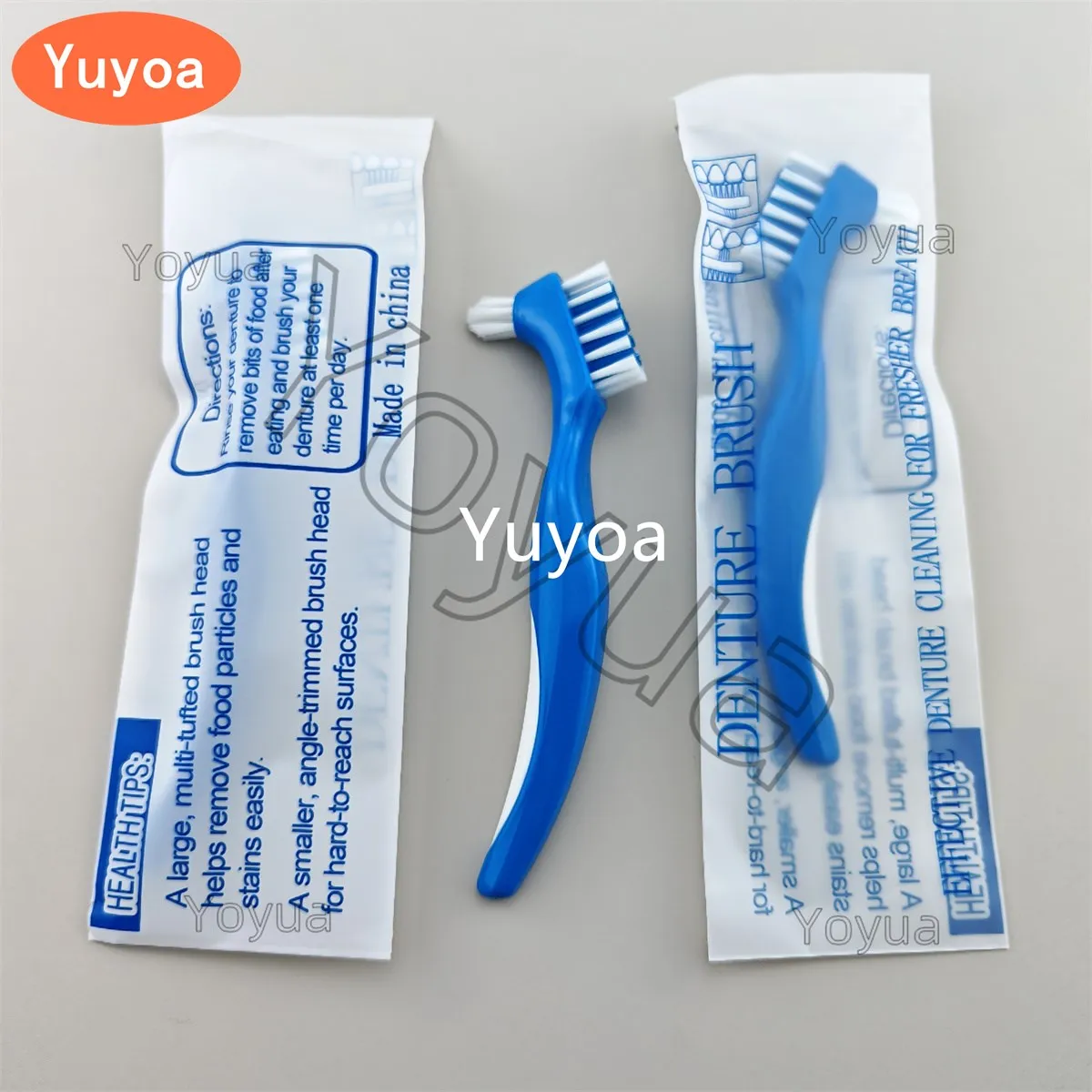 

30pcs Denture Cleaning Brush Hard Dual Heads Gum Cleaner False Teeth Brush Oral Cleaning Tools