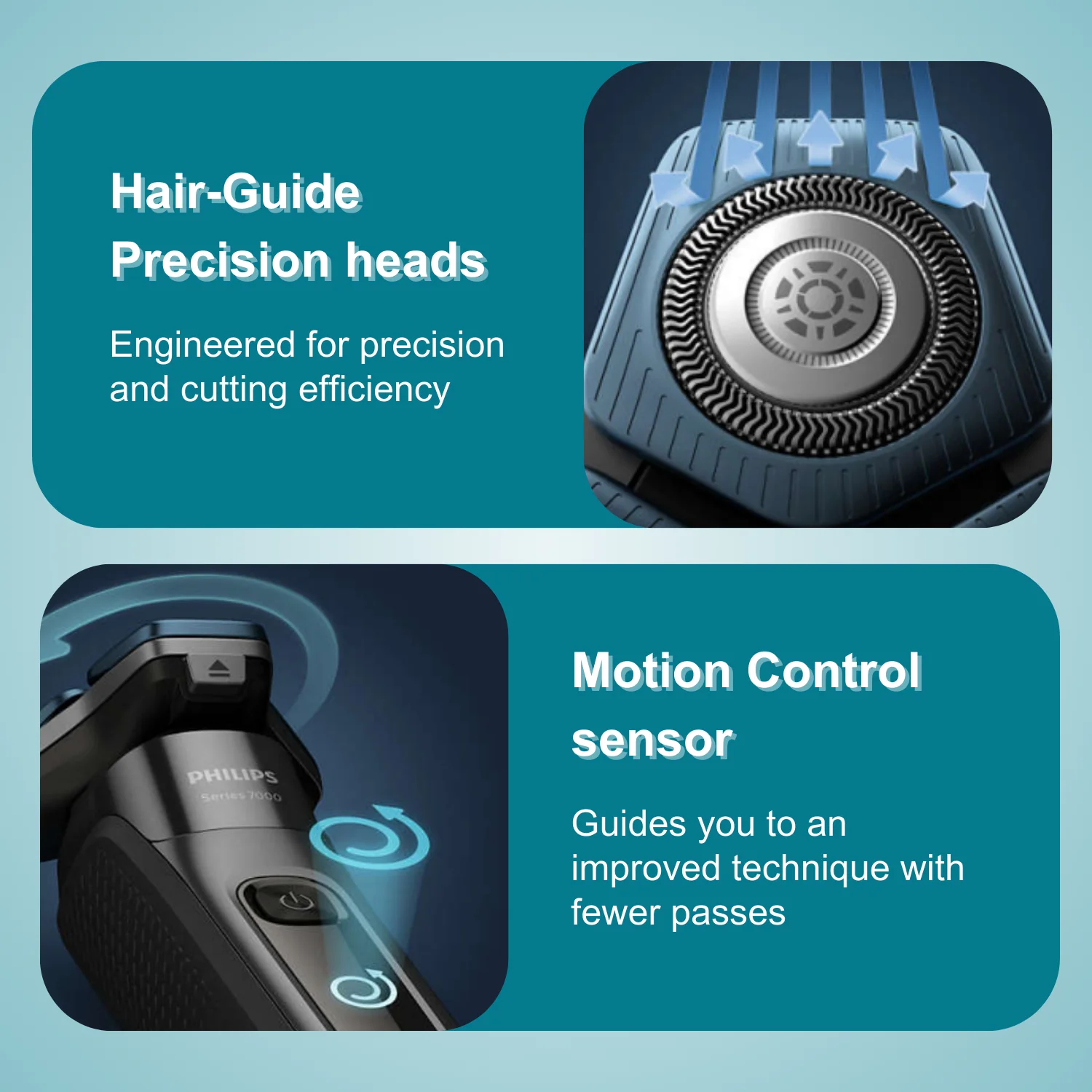 Philips Norelco Razor Shaver 7000 series S7887, nano SkinGlide coating, steel precision blades, motion control sensor, 360° con