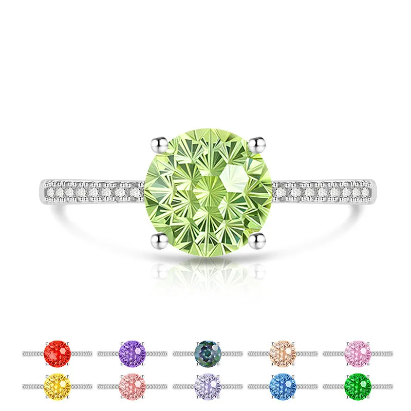 

Кольцо женское из стерлингового серебра 925 пробы с высокоуглеродистым бриллиантом огранки Dahlia, яркое, ювелирное