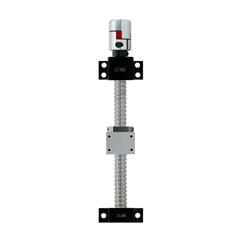 Śruba kulowa SFU1605 SFU1610 SFU1610 z końcówką kulową obrabiana przez BK12 BF12 + osłona na nakrętki + łącznik do routera CNC