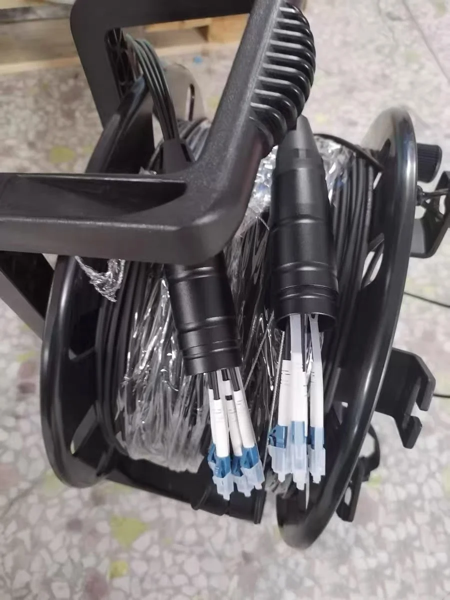 optical Patch cord 6C TPU LC-LC Armored 50m60m70m80m90m 6 cores with PCD235 drum SM LSZH 5mm waterproof singlemode outdoor CPRI