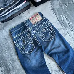 High Street Vintage Hip Hop Embroidered Jeans for Men Clothing Men Jeans Casual Straight and Versatile Baggy Jeans Men Pants