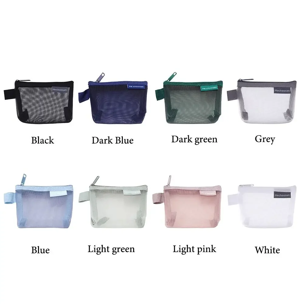 Mesh Coin Purse Mini Cosmetic Bag Key Lipstick Nylon Small Item Storage Card Holder Three-dimensional Storage Bag image 5