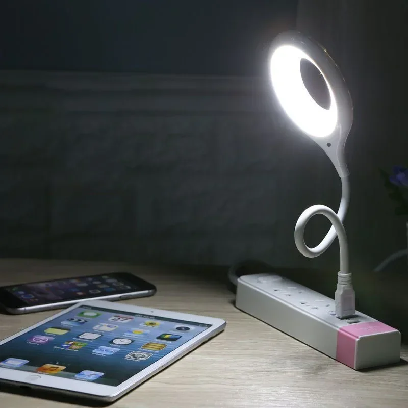 USB Direct Plug Portable Lamp Dormitory Bedside Lamp Eye Protection Student Study Reading Available Night Light
