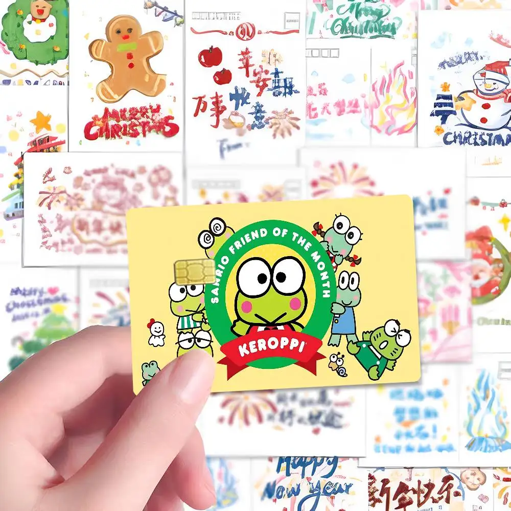 Cartoon K-Kero Kero Keroppi Cartoon Kreditkarten-Skin-Aufkleber für Bankkarten, Bus- und U-Bahn-Karten, wasserdicht, Geschenk für Frauen – Detail 12