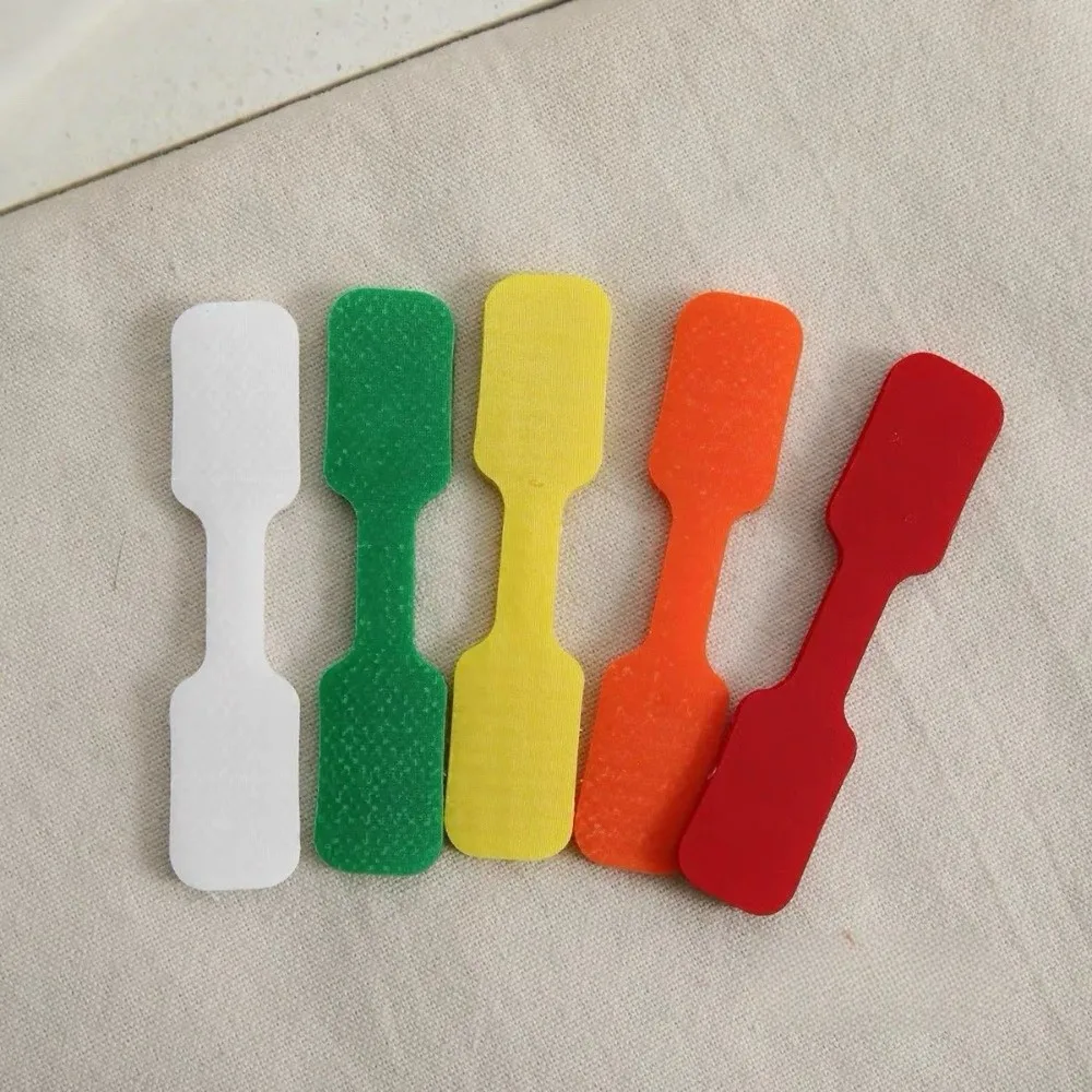 Etichette per cavi autoadesive impermeabili da 24 pezzi Organizzatore di cavi da tavolo in nylon riutilizzabile Etichette per cavi durevoli color arcobaleno