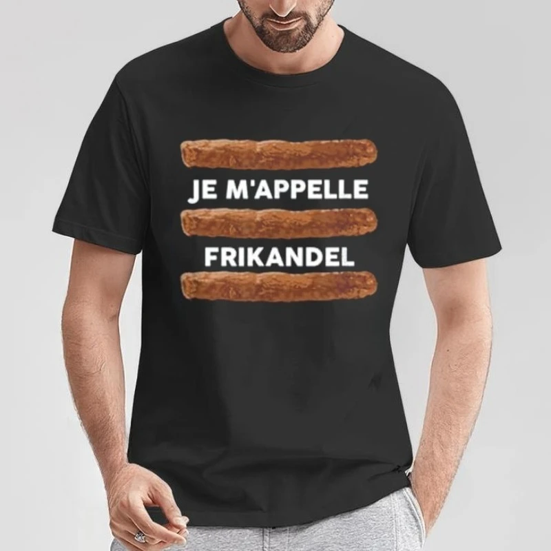 Novelty Dutch Humor Je'appelle Frikandel Graphic Men T Shirt Cotton Tee Casual Oversize O-Neck Summer Spring Vintage Retro Loose