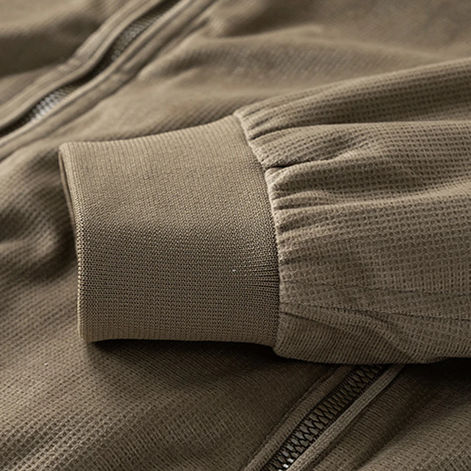 Spring Autumn Suede Jacket Men Fashion Casual Solid Color Stand Collar Jacket Male