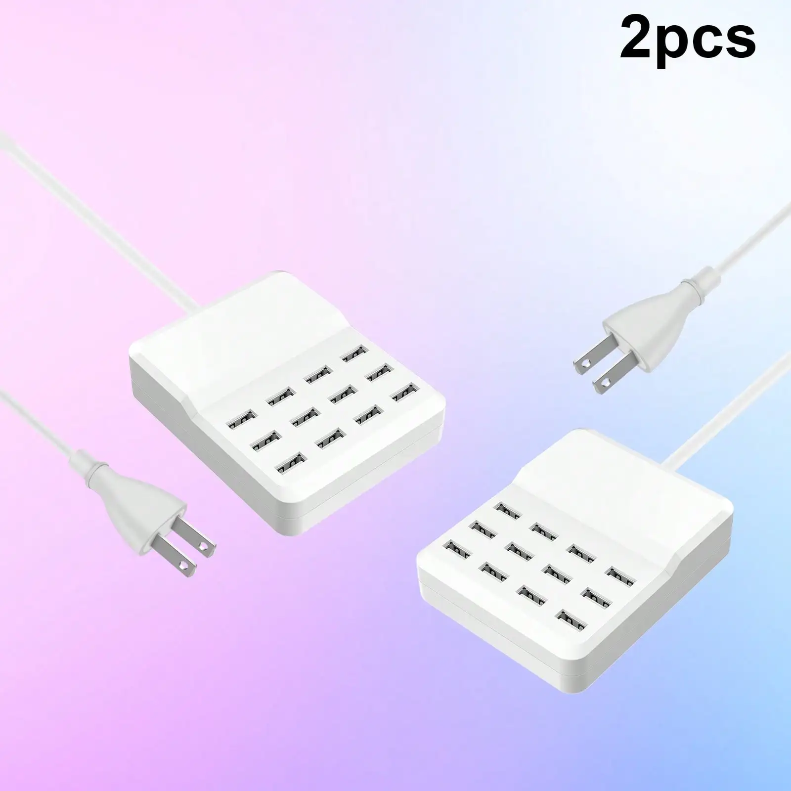 

2Pack 12-Port USB Charger: Family-Sized Desktop Rapid Charger Compatible With Iphone 16/15/14 Pro Max, IPad, Galaxy & More – USB Hub For Office, Dorm, Home Charging Stationhome,Office