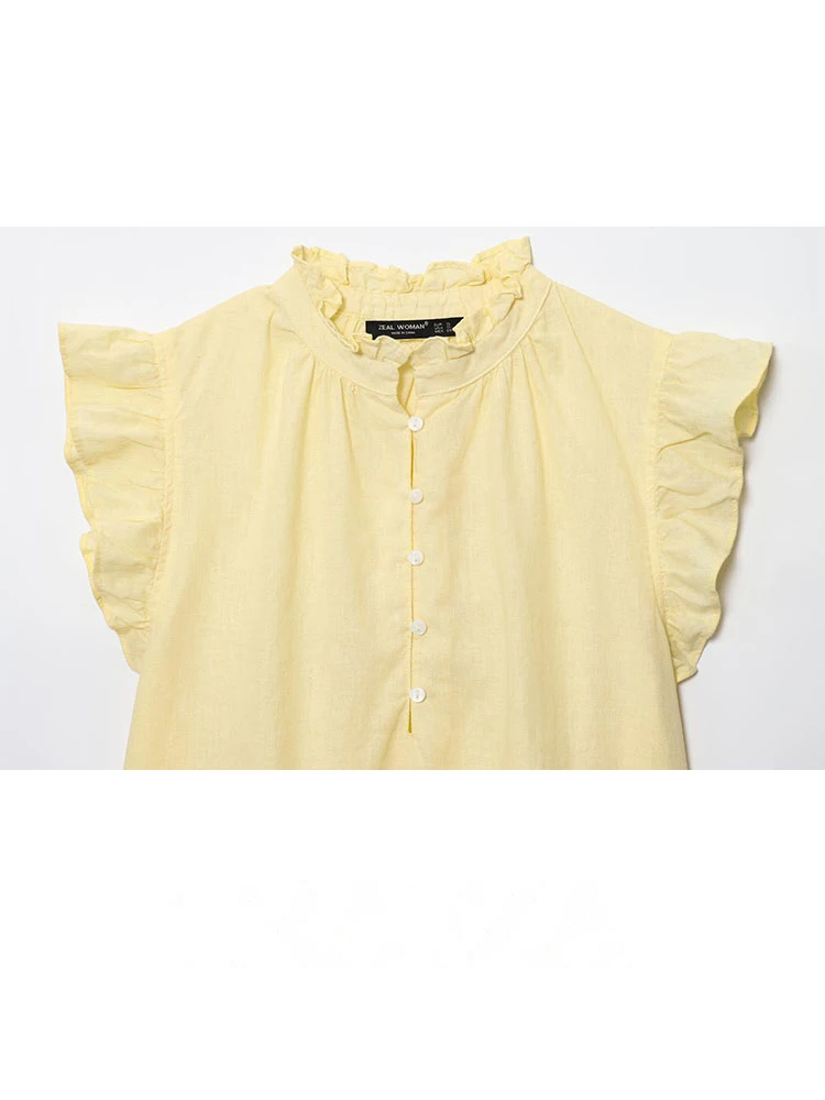 HH Women's New Fashion Slim Sleeveless Shirts Solid O-Neck  Single-Breasted Female Summer Casual Chic Short Tops 4 Color