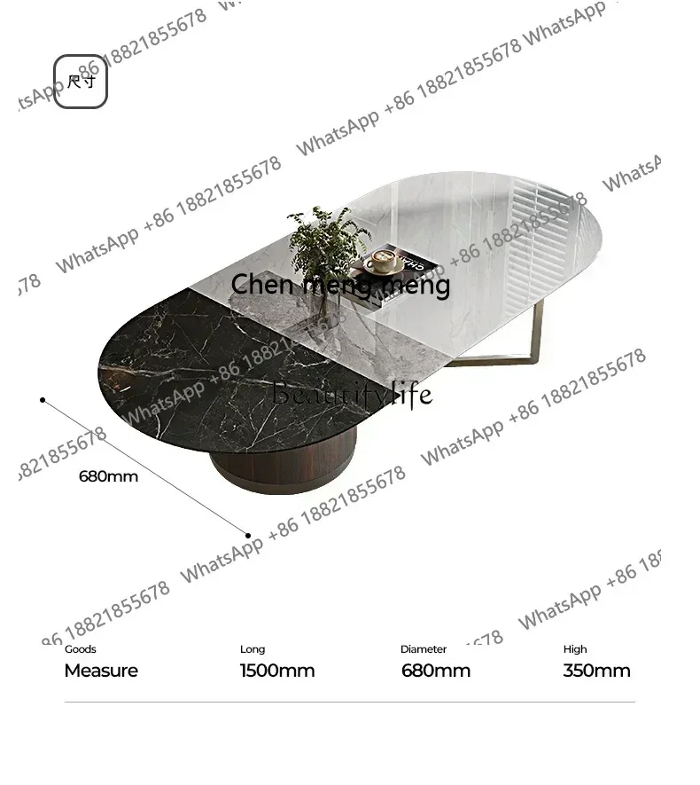 cn8350 style  Italian household marble coffee table cream style designer small apartment modern simple living room ss 8617