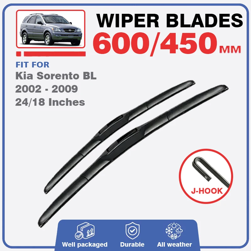 For Kia Sorento BL 2002 - 2009 Front Windscreen Wiper Blades Brushes Cutter Windshield Accessories 2003 2004 2005 2006 2007 2008