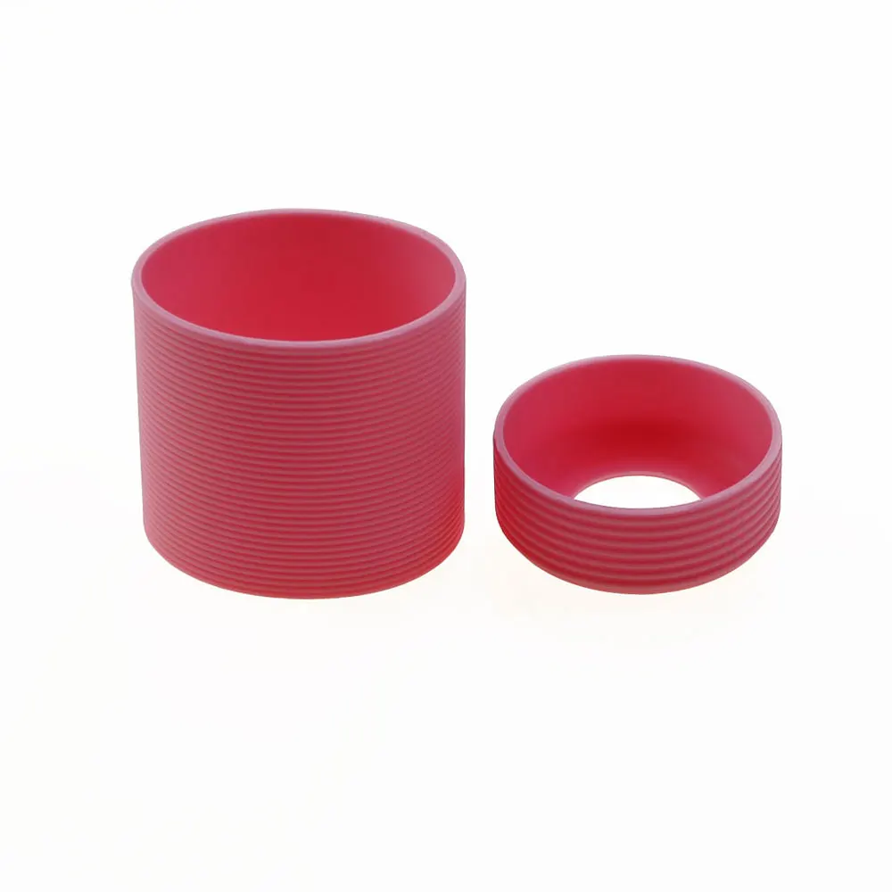 JCD 1Set 6cm Silicone Cup Middle Sleeve Stripe Non-slip Mug Sleeve Glass Bottle Cover Anti Scalding Cup Bottom Cover