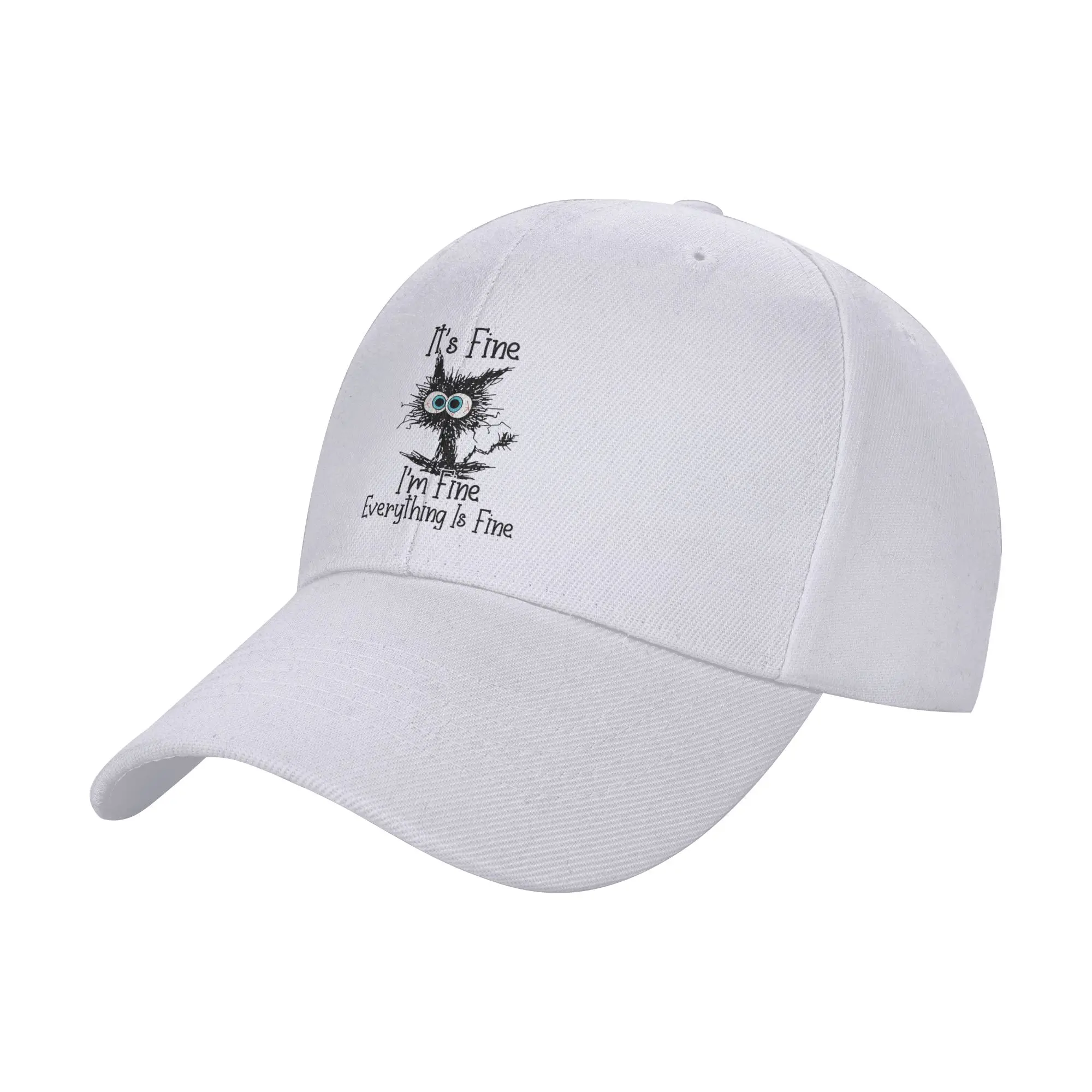 It s Fine I m Fine Everything Is Fine Funny cat Trendy Baseball Cap Tennis Match Casual Cap Dad Hat