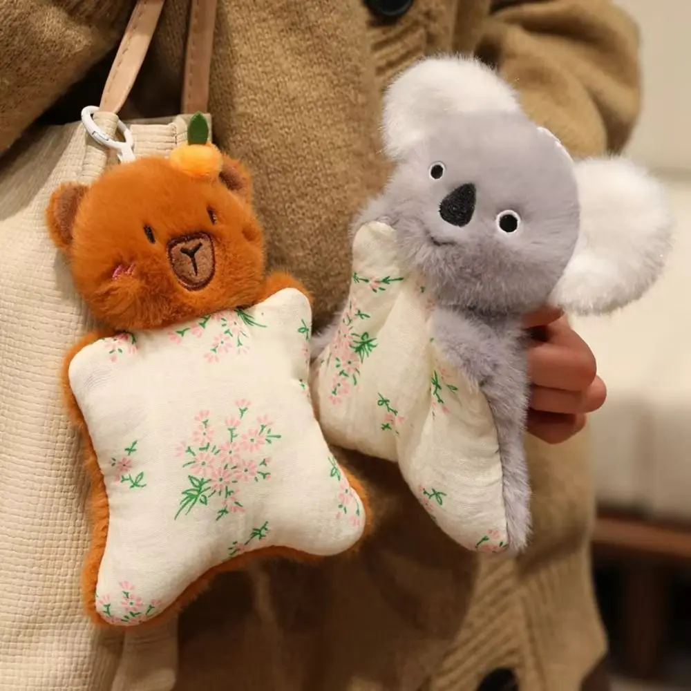 시뮬레이션 카피바라 손가락 인형 부드럽고 푹신한 판다 플러시 펜던트 귀여운 만화 플러시 토끼 인형 펜던트 커플 소녀 아이들 선물