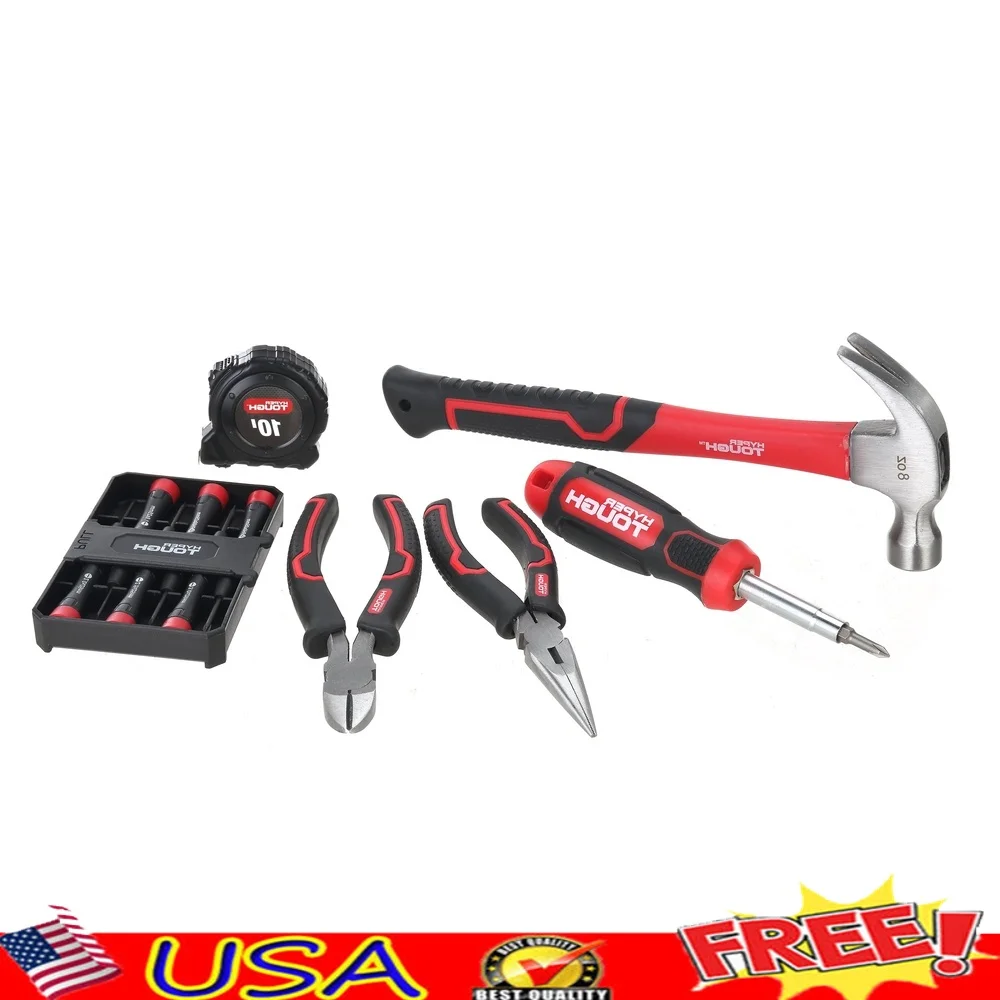 

Набор инструментов для домашнего ремонта, прецизионные отвертки, молоток из стекловолокна, мерная лента, плоскогубцы, эргономичный комфорт, легкий уход, гараж