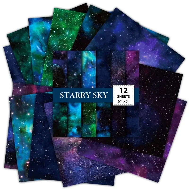 12 Sheets Galaxy/starry Sky/tarot Cards Patterned Paper Scrapbooking Paper Pack DIY Fancy Card Making Background Card 6 Inches