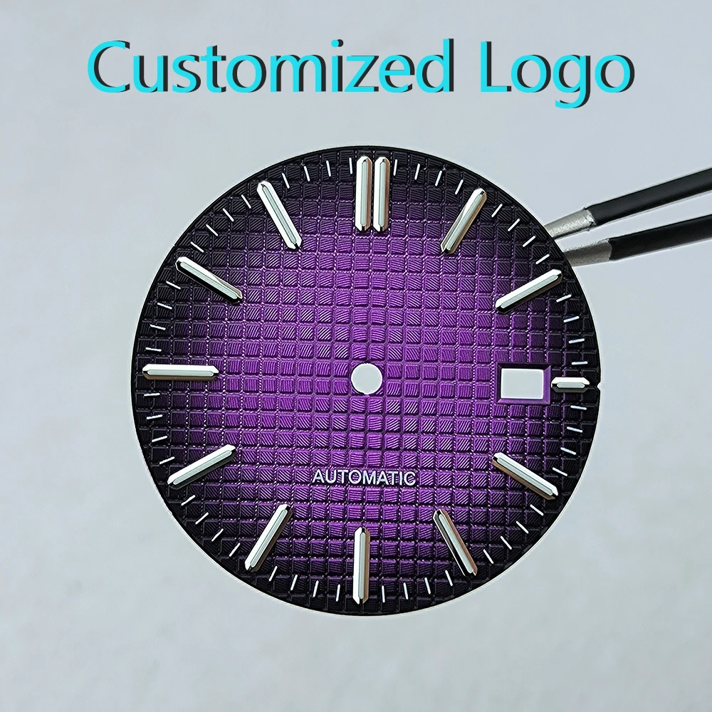 Customized Logo 31.8mm NH35 Dial Hands Green Luminous Dial With Hands Fit NH35 NH36 4R 7S Movement NH35 Case Watch Accessories